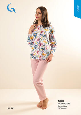 PIGIAMA APERTO DONNA M/L Z50072 Tellini S.r.l. Ingrosso Abbigliamento